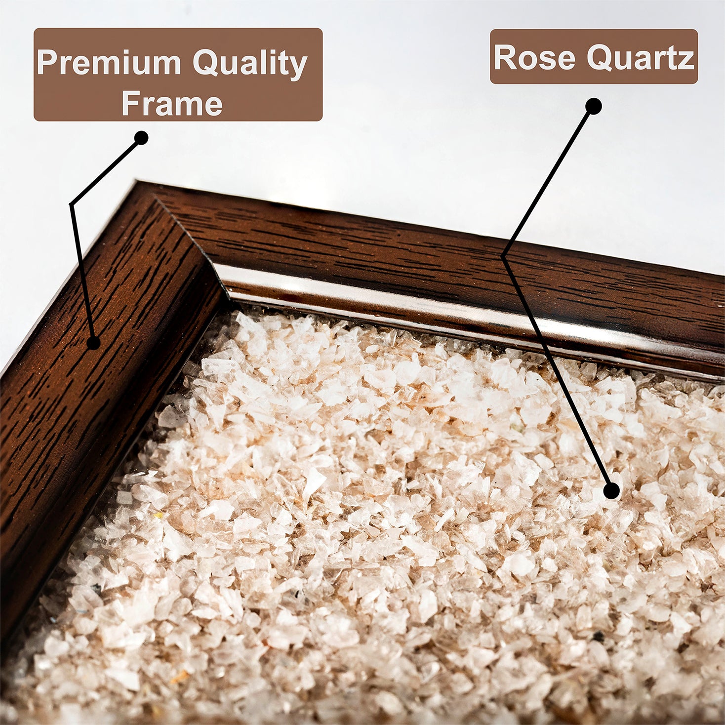 THE LOVE MAGNET - ROSE QUARTZ DUST FRAME