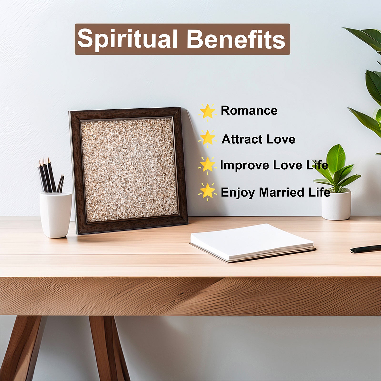 THE LOVE MAGNET - ROSE QUARTZ DUST FRAME