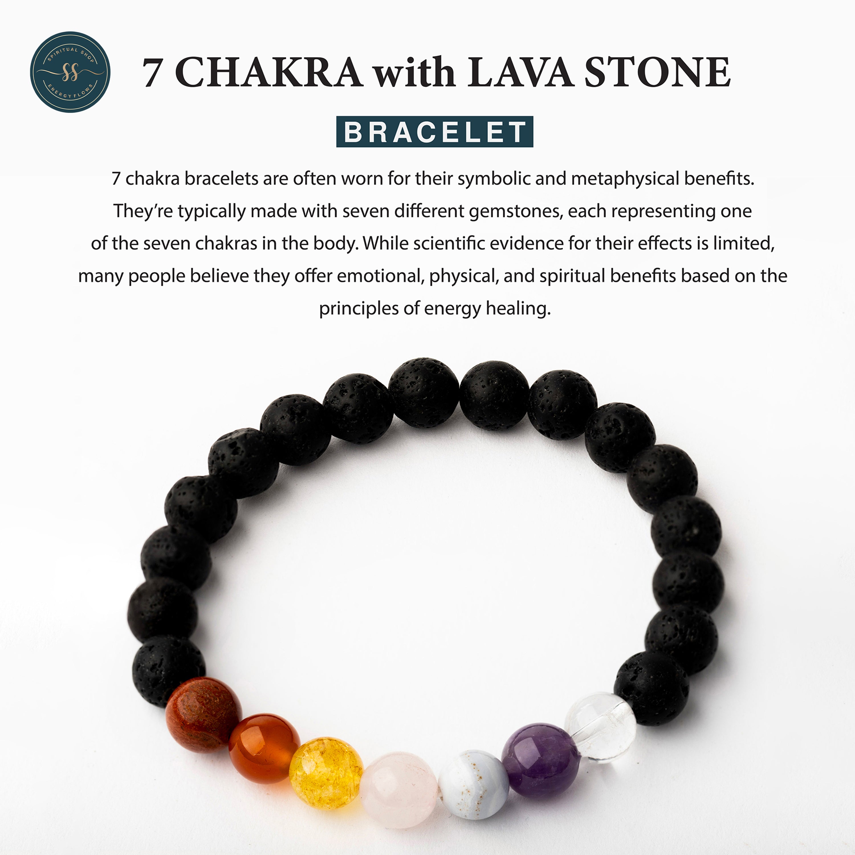 THE REAL 7 CHAKRA CRYSTAL WITH LAVA STONES